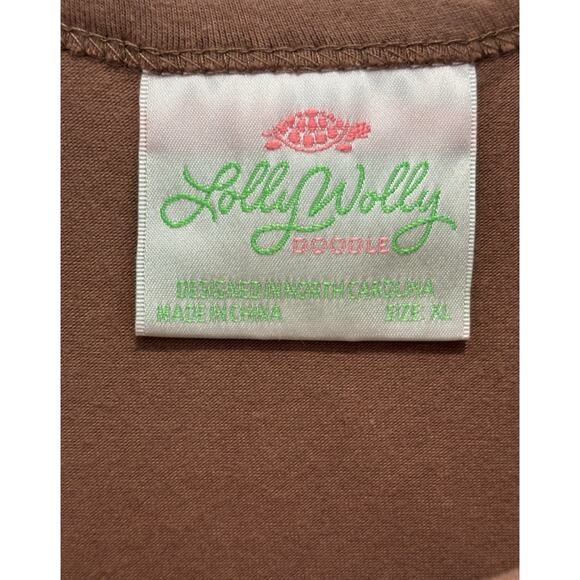 Lolly Wolly Doodle Dress Girls XL Brown Cotton Blend Round‎ Neck 3/4 Sleeve - Picture 3 of 8
